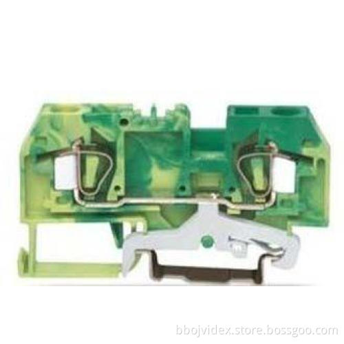 24 - 12 AWG Ground Spring clamp Terminal Block Front Entry